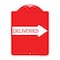 Signmission Designer Series Deliveries W/ Right Arrow, Red & White Aluminum Sign, 18" x 24", RW-1824-24362 A-DES-RW-1824-24362 - alternate 1